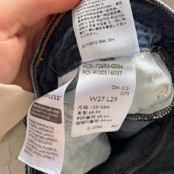 Levi's Loose Kick Flare High Rise Raw Hem Denim Jean Size 27 - Picture 5 of 6